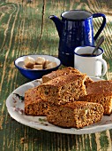 Homemade gingerbread tray bake made with spelt wholemeal flour