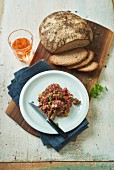 Classic beef tatar with brown bread
