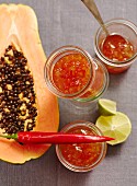 Papaya salsa with honeydew melon