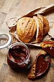 Madagascan chocolate spread with sour dough bread