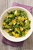 Cabbage salad with mango and avocado