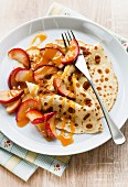 Crêpes with apples and butterscotch sauce