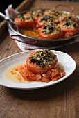 Stuffed tomatoes with mushrooms and rice