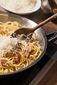 Spaghetti with bacon and Parmesan