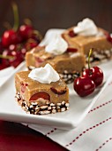 Chocolate and cherry slices with puffed rice