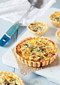 Artichoke, blue cheese and water cress tartlets