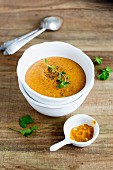 Lentil curry soup with coriander