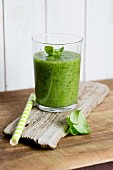 A spinach and pineapple smoothie