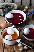 Dying Easter eggs using natural dyes