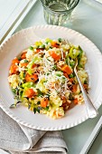 Butternut squash and pea risotto with Parmesan cheese