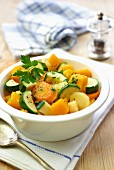 Carrots and courgettes with parsley