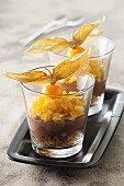 Chocolate cream with preserved citrus fruits