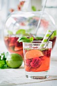 Raspberry punch with limes