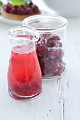 Home-made raspberry juice