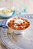Tagine with assorted vegetables and goats' cheese
