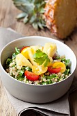 Quinoa salad with tomatoes and pineapple