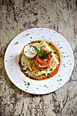Savoury crepes with smoked salmon, dill and capers