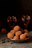 Aztec truffles: sweet and spicy chocolate truffles with spices and cocoa