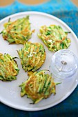 Courgette fritters with salt