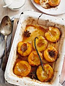 Oven baked nectarines with spices