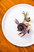 Restaurant Nicole: grilled squid with aubergine purée, Istanbul, Turkey