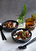 Sichuan-style boiled beef with rice