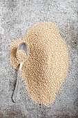 A pile of amaranth with a spoon