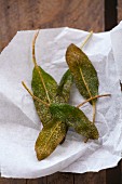 Deep-fried sage leaves