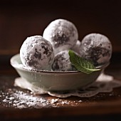 Mint truffles rolled in icing sugar
