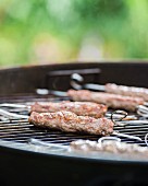 Lamb kebabs on a barbecue