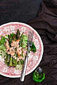 Green asparagus salad with fish