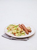 Potato salad and sausages
