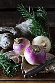 Turnips and fresh rosemary