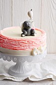 A strawberry cream cake to welcome a baby