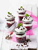Black Forest cupcakes in glasses as gifts