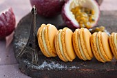 Passion fruit and vanilla macaroons