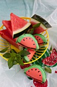 Sommerliche Wassermelonen-Macarons