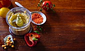 Ingredients for homemade vegetable dips