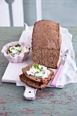 Rustic bread with herb quark