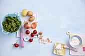 Healthy ingredients with children's dishes
