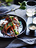 Roast Carrots with honey, sesame and parmesan