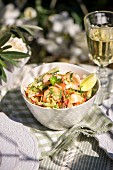 Prawn salad with lime