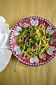Correggioli con broccoletti e salsiccia (pasta with broccoli and sausage, Italy)