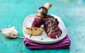 Turkey liver skewers with apples and onions