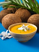 Carrot and ginger soup with coconut