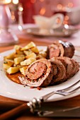 Beef roulade with oven-roasted vegetables