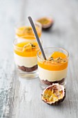 Layered desserts with mango
