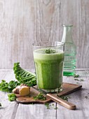 A kale and cress smoothie with ginger and pineapple