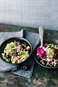 Barley salad with cherries and beetroot sauce