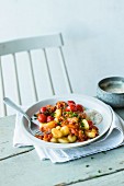 Kimchi gnocchi with miso and ginger
